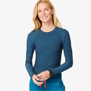 Figs Alps Blue Seamless Salta Long Sleeve Underscrub Top XS